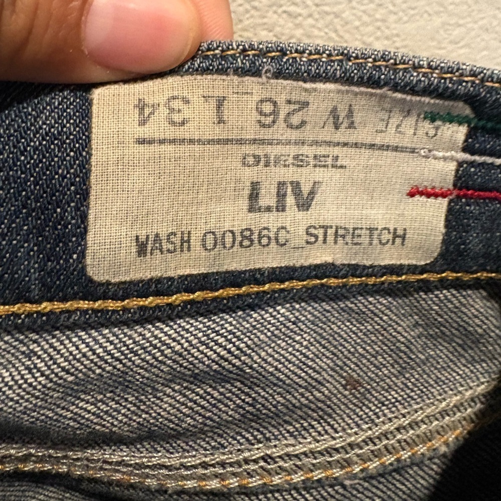 Diesel Liv Women's Slim Straight Ankle Jeans 26x24 Dark Blue Stretch Italy Y2K - Picture 9 of 16